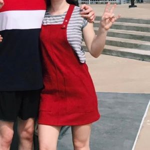 Red Jumper Dress Overalls